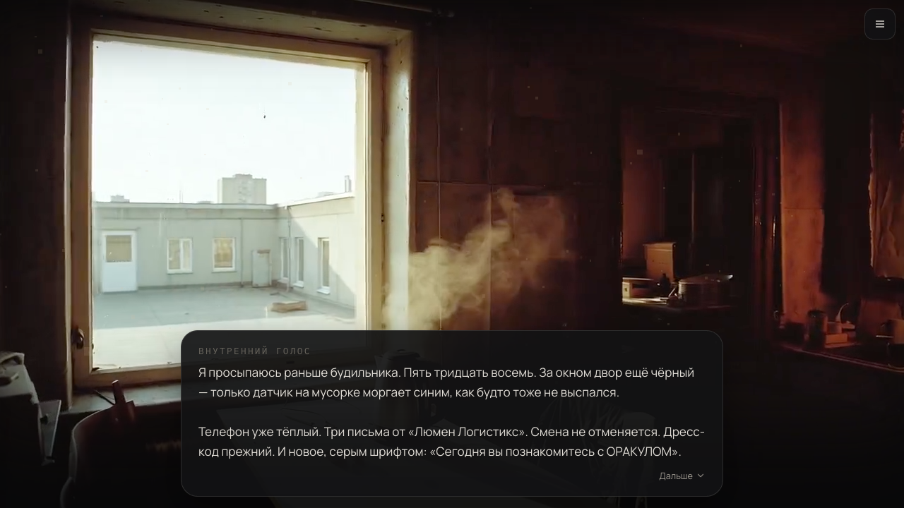 Последняя смена: сцена визуального романа в квартире
