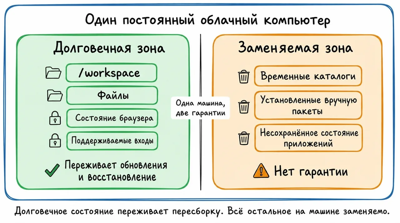 Долговечная и заменяемая зоны